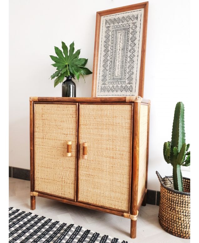 Armoire rotin vintage