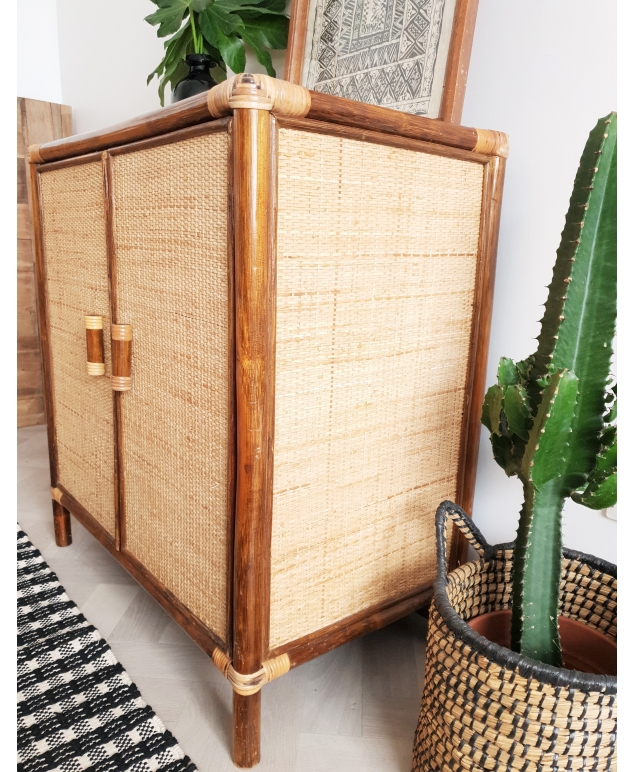 Armoire rotin vintage